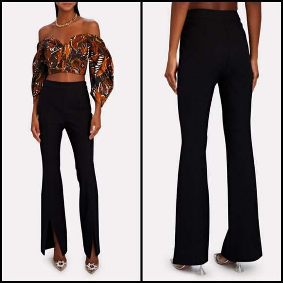 💕DEREK LAM 10 CROSBY💕 Lucia Flared Slit Trousers ~ Black 8 NWT - Picture 4 of 16